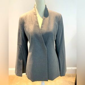 Banana Republic Blazer Jacket Suit Top Size‎ 6 grey Hidden Button Rn54023